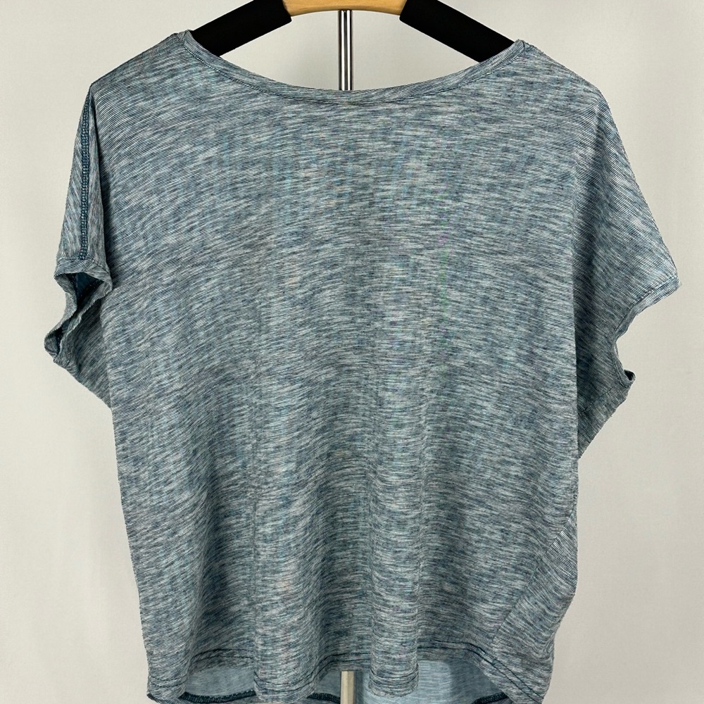 Prana Epley Top Heather Blue Organic Cotton Blend Activewear or Casual